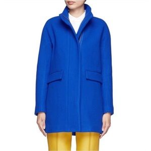 J. Crew Stadium Cloth Nello Gori Cocoon Wool Coat Jacket in Royal Blue